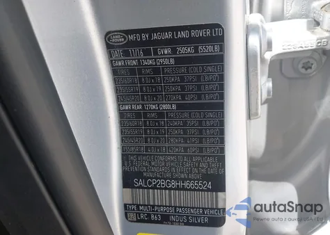 2017 Land Rover Discovery Sport Se z USA, uszkodzony, nr VIN SALCP2BG8HH665524